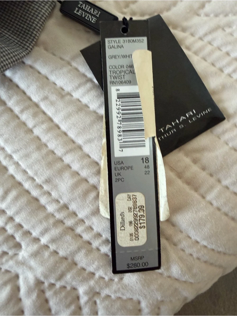 Tahari Light Gray Pinstripe Women's Blazer